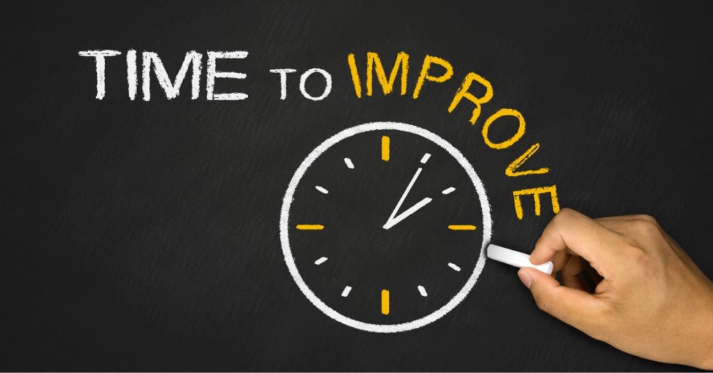 Image of text saying 'Time to Improve'